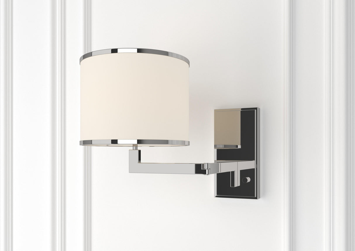 Crystorama Madison 1 Light Polished Nickel Task Sconce