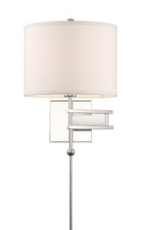 Crystorama Marshall 1 Light Polished Nickel Task Sconce