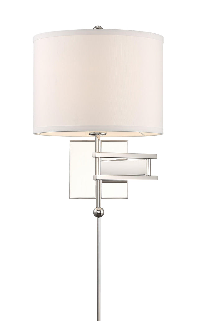 Crystorama Marshall 1 Light Polished Nickel Task Sconce