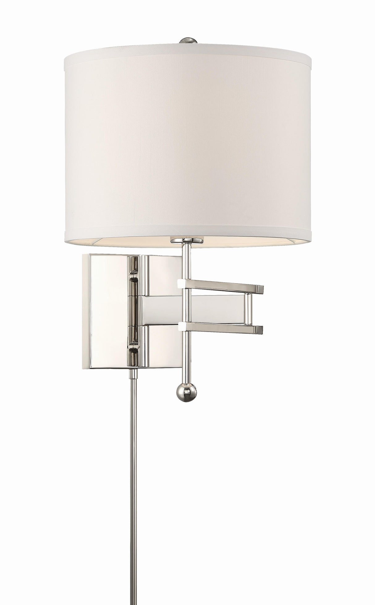 Crystorama Marshall 1 Light Polished Nickel Task Sconce