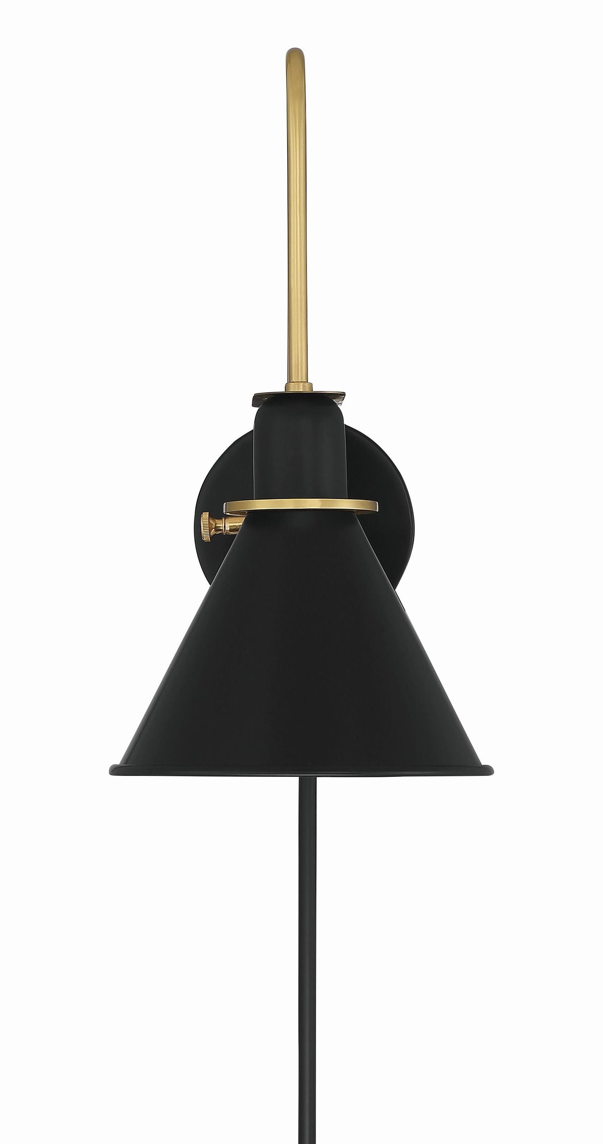Crystorama Medford 1 Light Matte Black Task Sconce