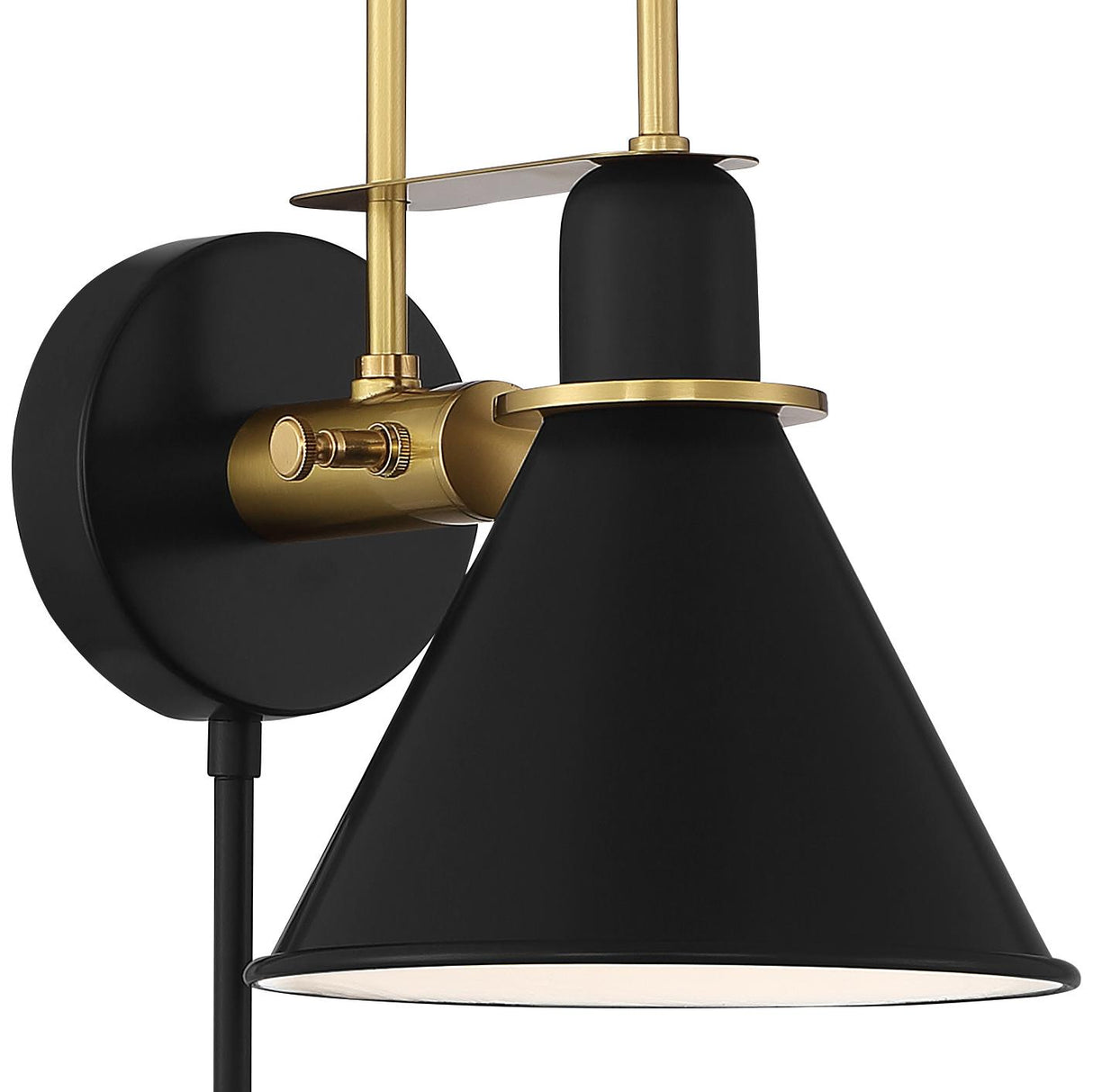 Crystorama Medford 1 Light Matte Black Task Sconce