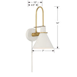 Crystorama Medford 1 Light White Task Sconce