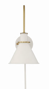 Crystorama Medford 1 Light White Task Sconce
