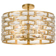 Crystorama Meridian 6 Light Antique Gold Semi Flush Mount