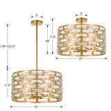 Crystorama Meridian 6 Light Antique Gold Semi Flush Mount