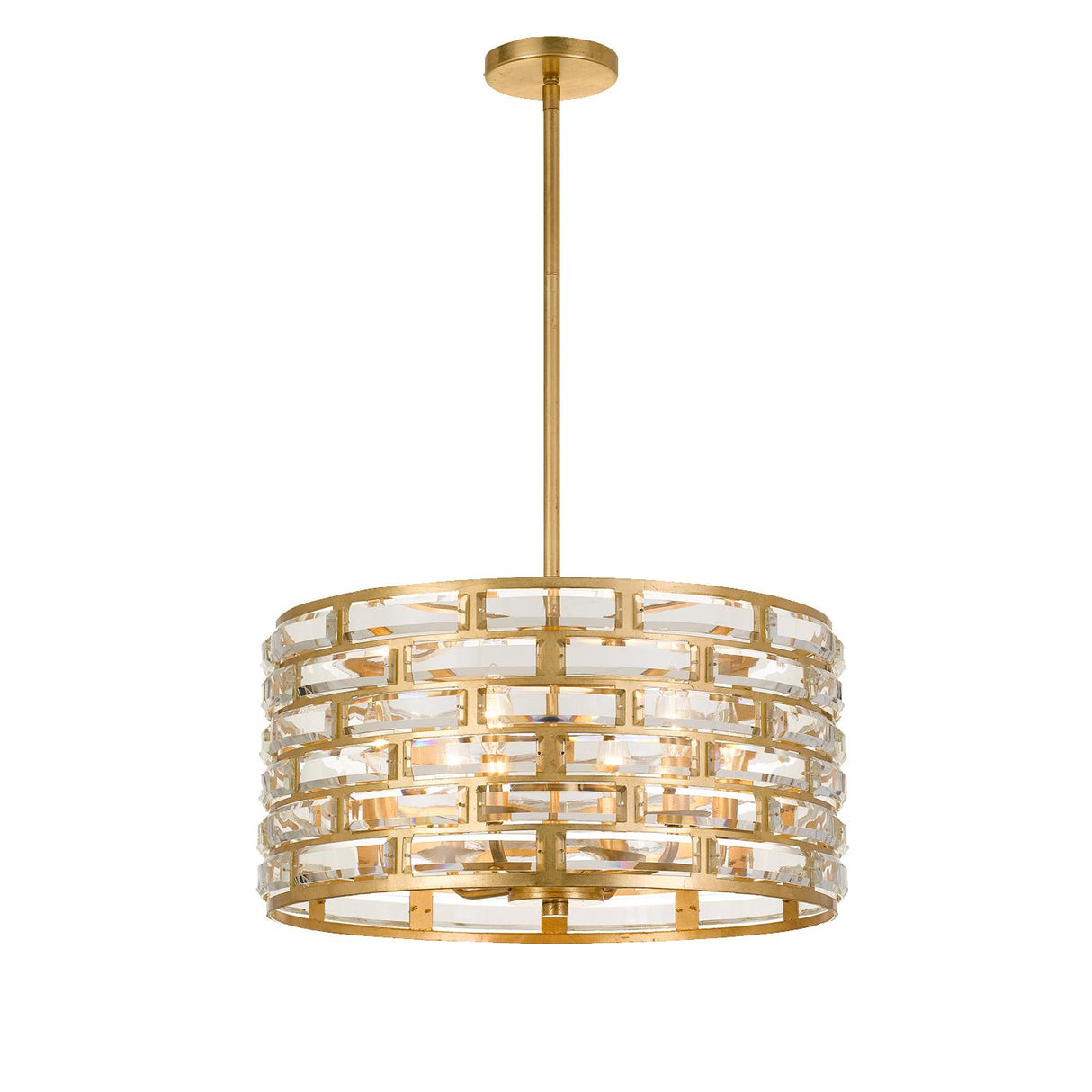 Crystorama Meridian 6 Light Antique Gold Semi Flush Mount