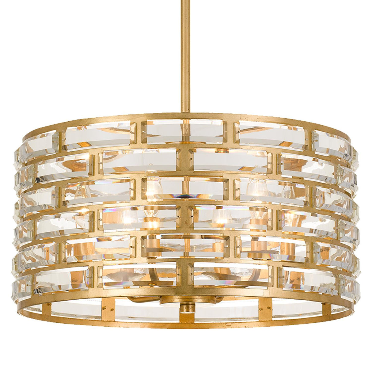 Crystorama Meridian 6 Light Antique Gold Semi Flush Mount