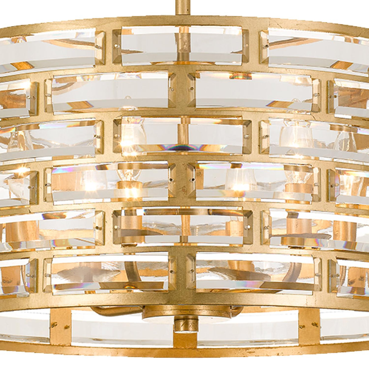 Crystorama Meridian 6 Light Antique Gold Semi Flush Mount