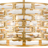Crystorama Meridian 6 Light Antique Gold Semi Flush Mount