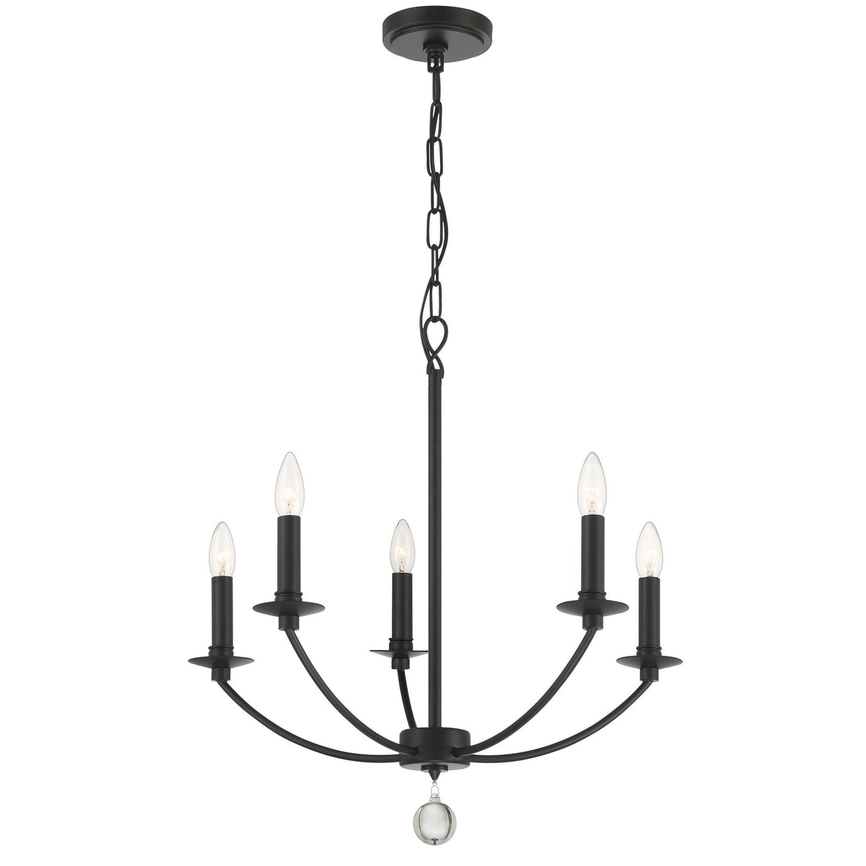 Crystorama Mila 5 Light Black Chandelier