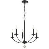 Crystorama Mila 5 Light Black Chandelier