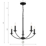 Crystorama Mila 5 Light Black Chandelier