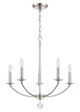 Crystorama Mila 5 Light Polished Nickel Chandelier