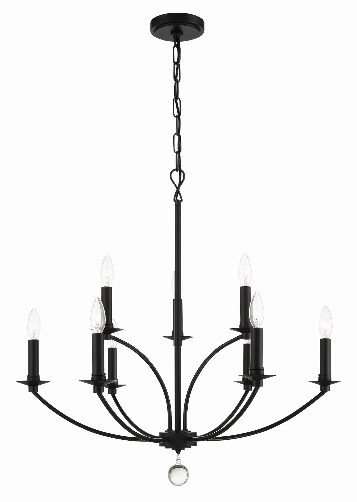 Crystorama Mila 9 Light Black Chandelier