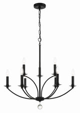 Crystorama Mila 9 Light Black Chandelier