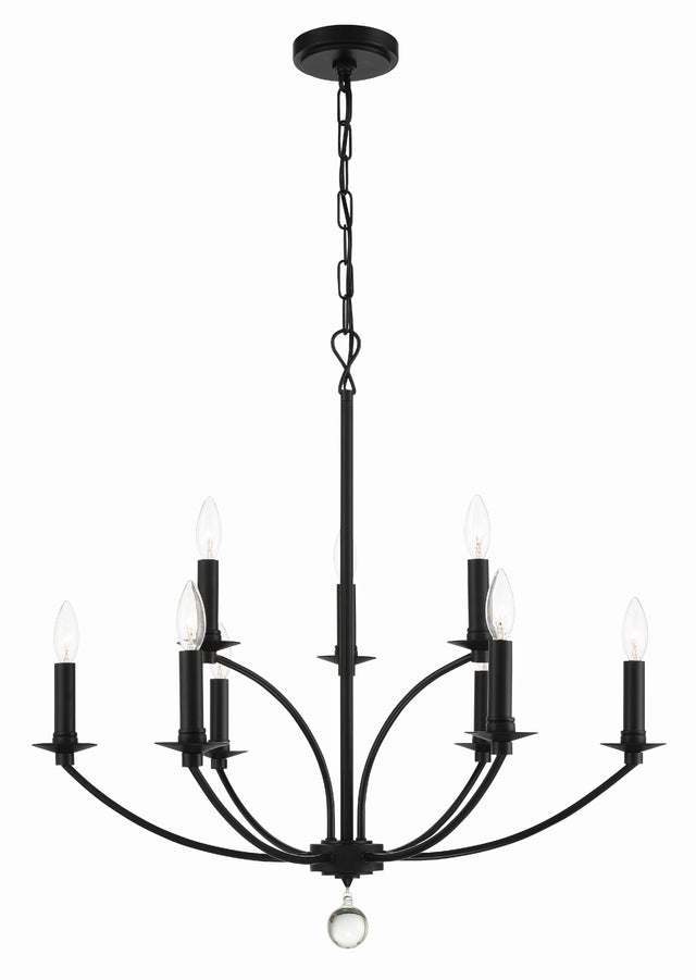 Crystorama Mila 9 Light Black Chandelier