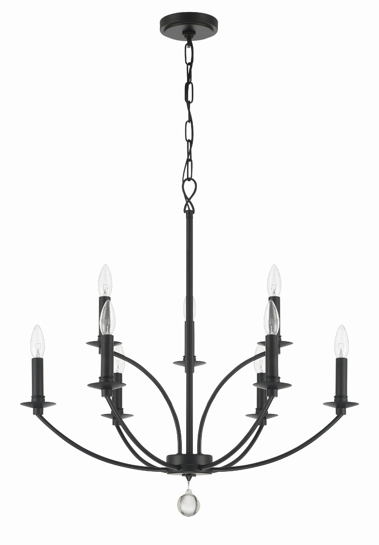 Crystorama Mila 9 Light Black Chandelier