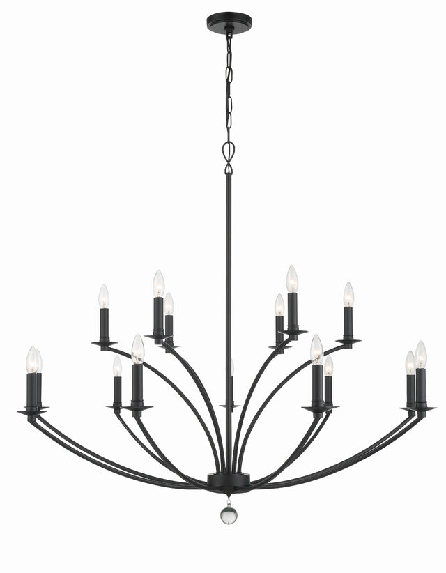Crystorama Mila 15 Light Black Chandelier