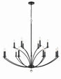 Crystorama Mila 15 Light Black Chandelier