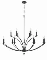 Crystorama Mila 15 Light Black Chandelier