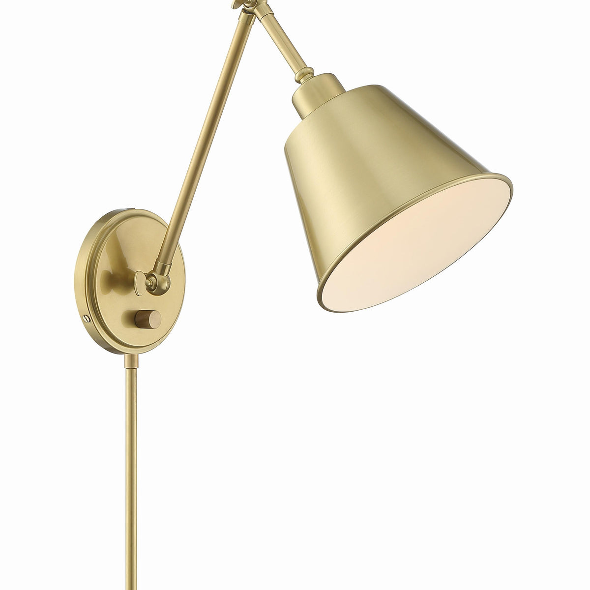 Crystorama Mitchell 7.25'' Aged Brass Task Sconce – DecoratorsBest