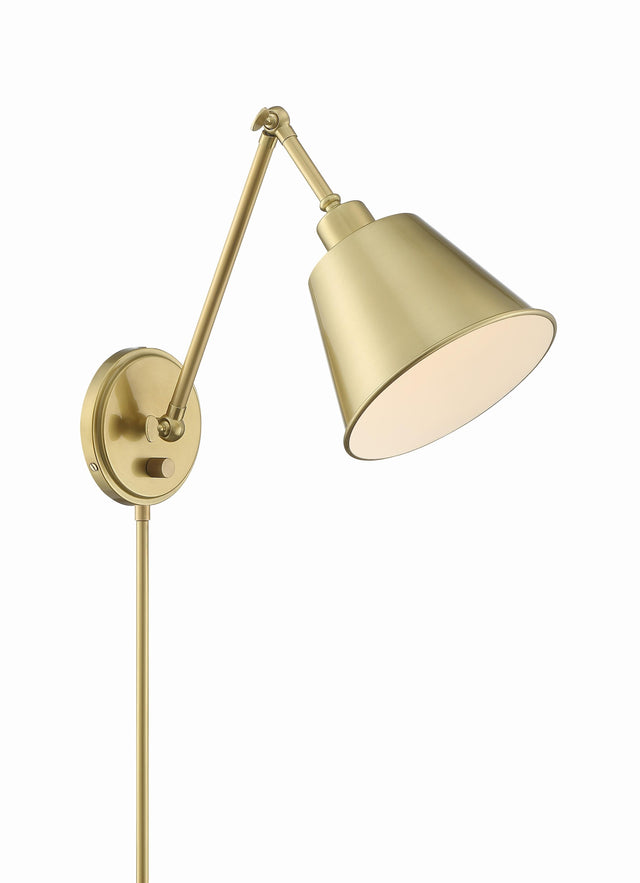 Crystorama Mitchell 1 Light Aged Brass Task Sconce
