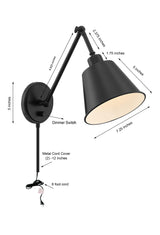 Crystorama Mitchell 1 Light Matte Black Task Sconce