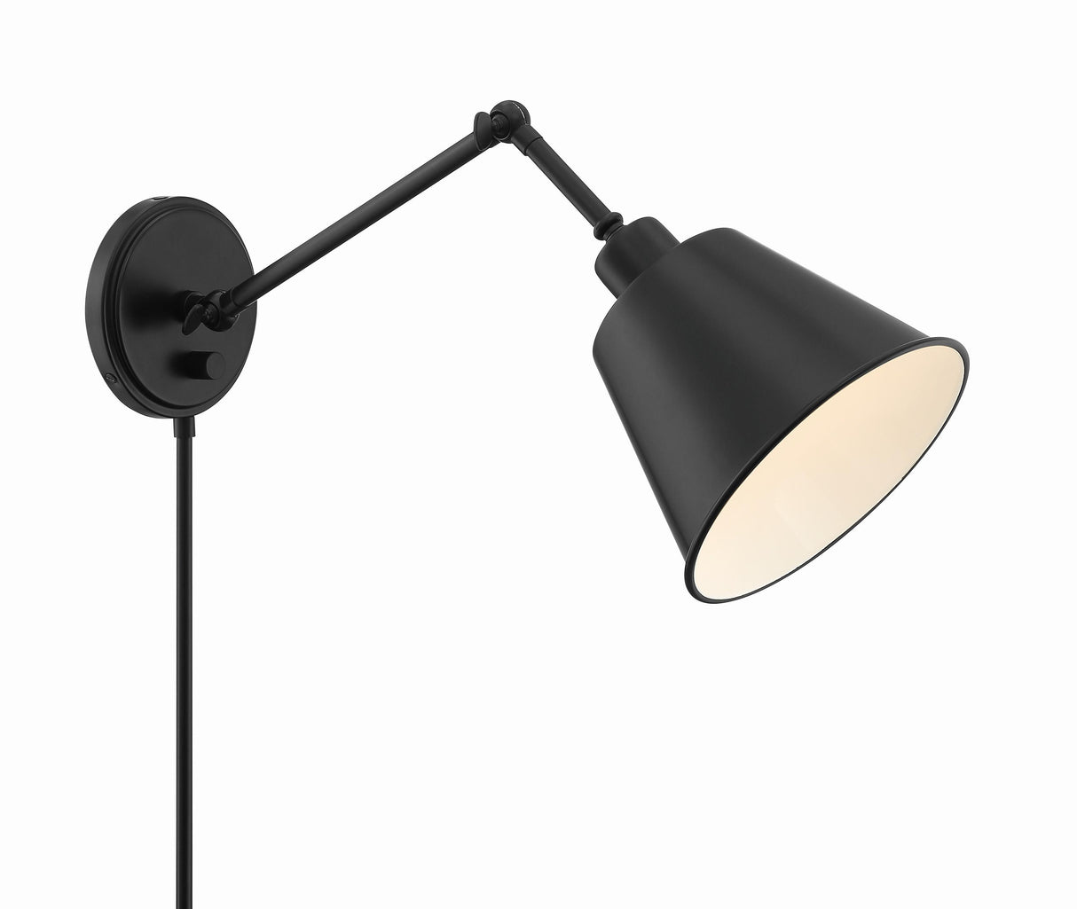 Crystorama Mitchell 1 Light Matte Black Task Sconce