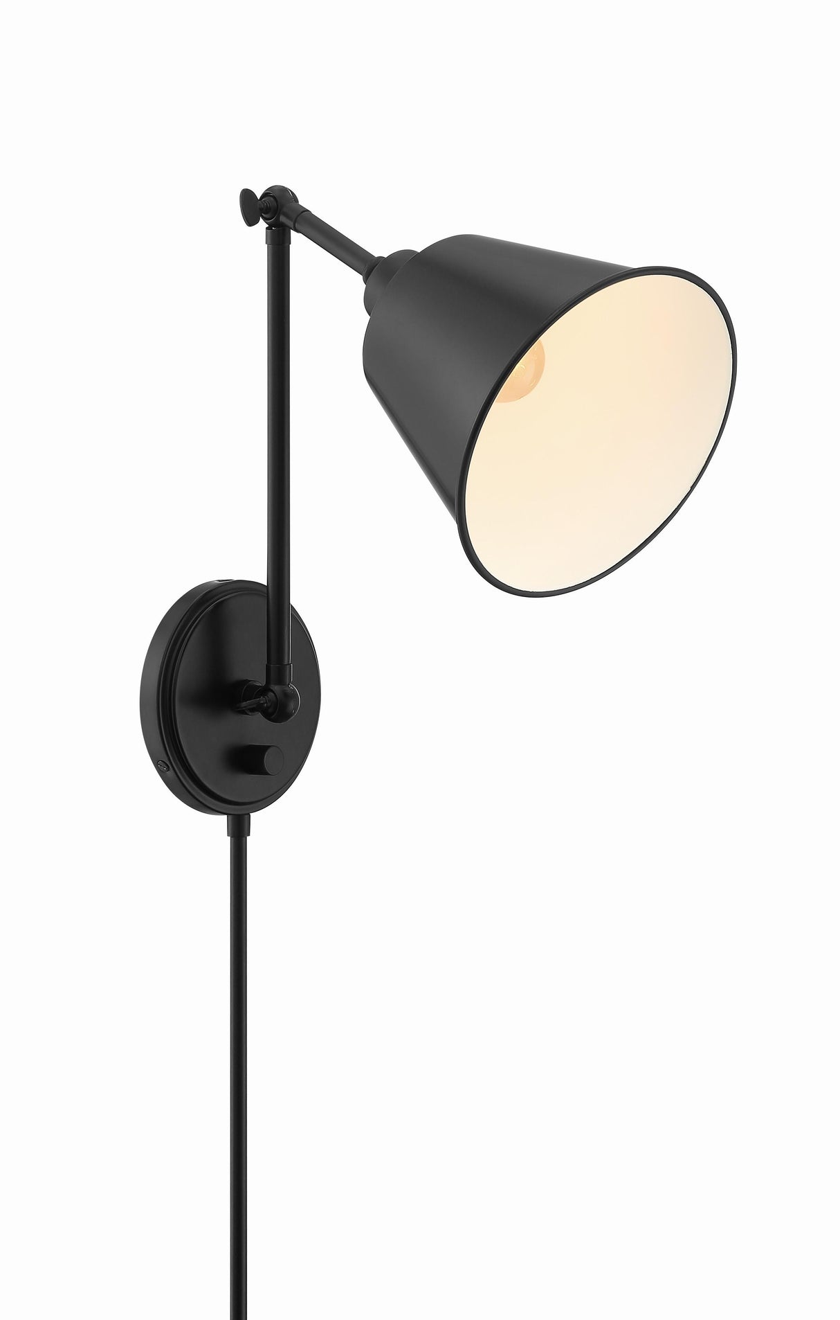 Crystorama Mitchell 1 Light Matte Black Task Sconce