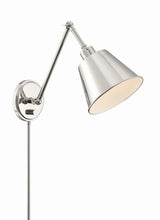 Crystorama Mitchell 1 Light Polished Nickel Task Sconce