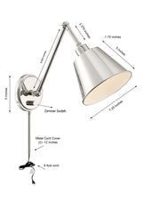 Crystorama Mitchell 1 Light Polished Nickel Task Sconce