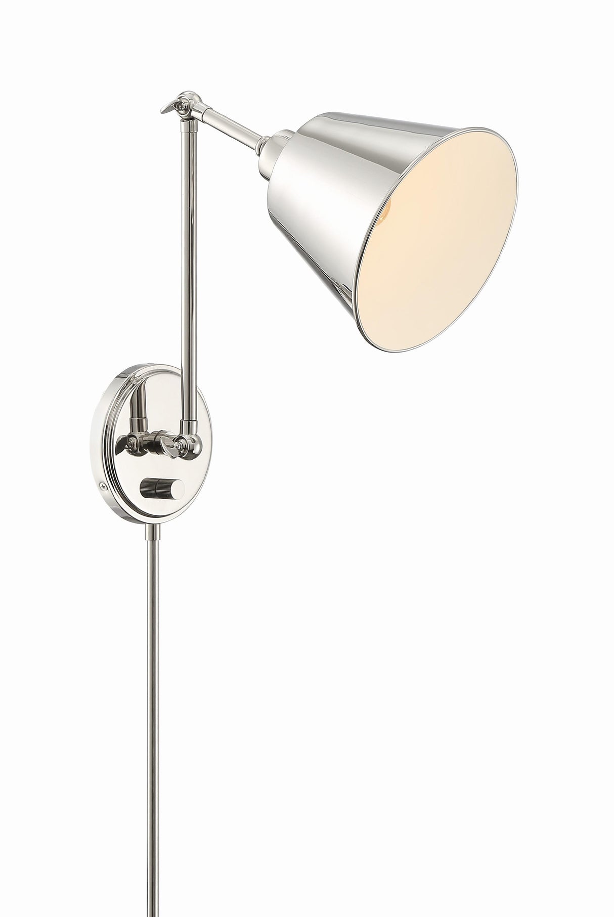 Crystorama Mitchell 1 Light Polished Nickel Task Sconce