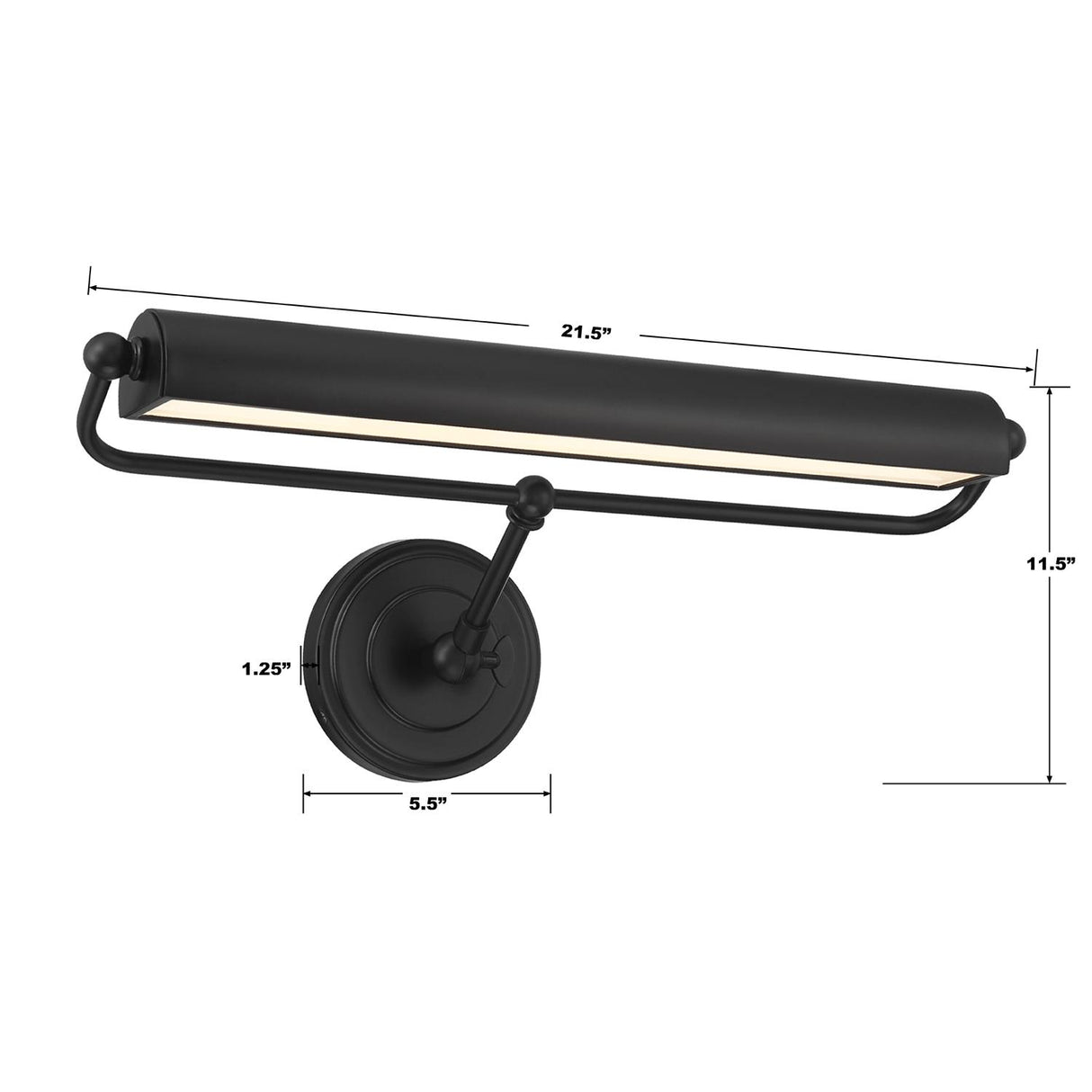 Crystorama Miller Integrated LED Matte Black Picture Light