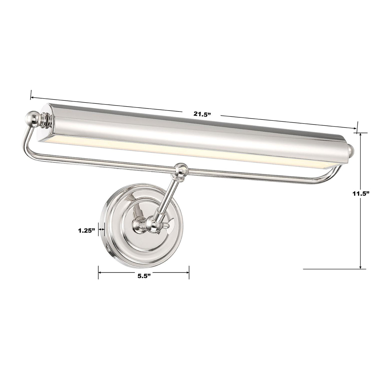 Crystorama Miller Integrated LED Polished Nickel Picture Light