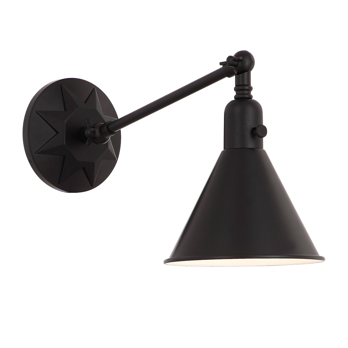 Crystorama Morgan 1 Light Matte Black Task Sconce