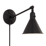 Crystorama Morgan 1 Light Matte Black Task Sconce