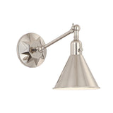 Crystorama Morgan 1 Light Polished Nickel Task Sconce