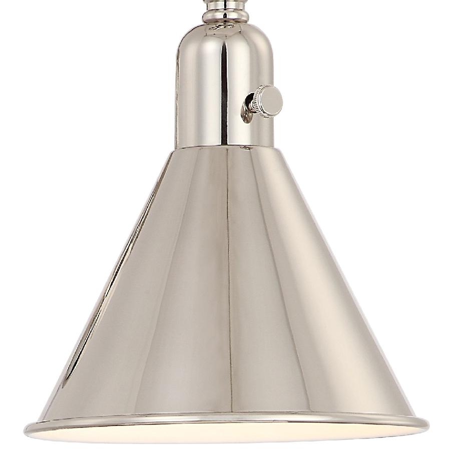 Crystorama Morgan 1 Light Polished Nickel Task Sconce