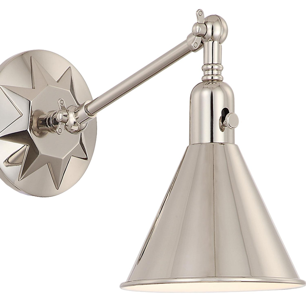 Crystorama Morgan 1 Light Polished Nickel Task Sconce