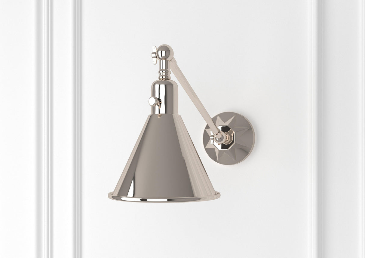 Crystorama Morgan 1 Light Polished Nickel Task Sconce