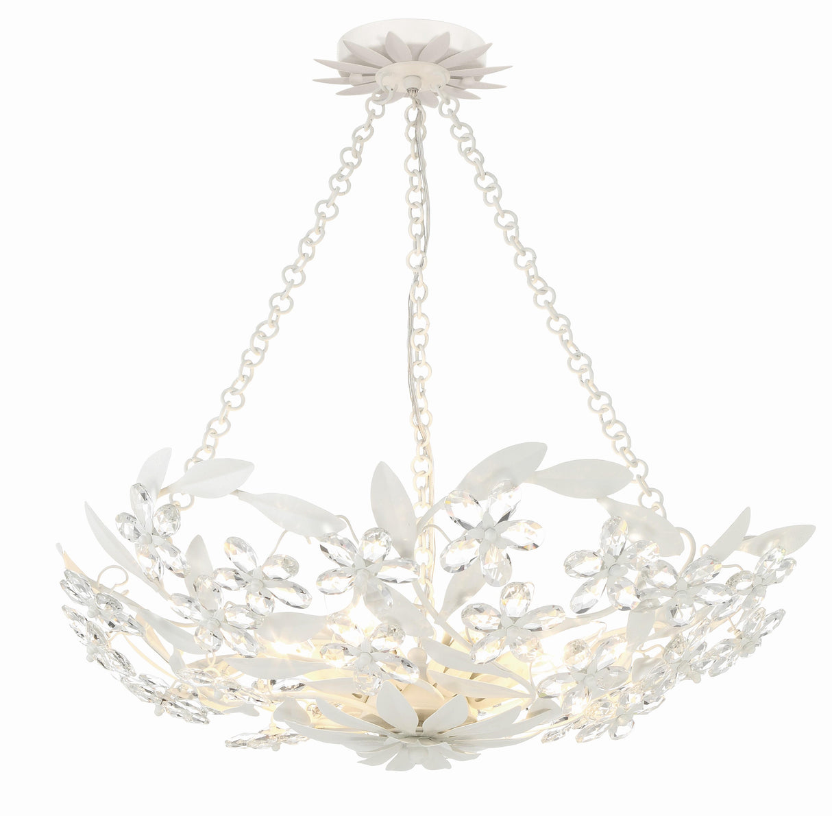 Crystorama Marselle 6 Light Matte White Semi Flush Mount