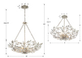 Crystorama Marselle 6 Light Antique Silver Chandelier