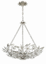 Crystorama Marselle 6 Light Antique Silver Chandelier