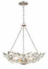 Crystorama Marselle 6 Light Antique Silver Chandelier