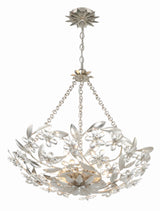 Crystorama Marselle 6 Light Antique Silver Chandelier