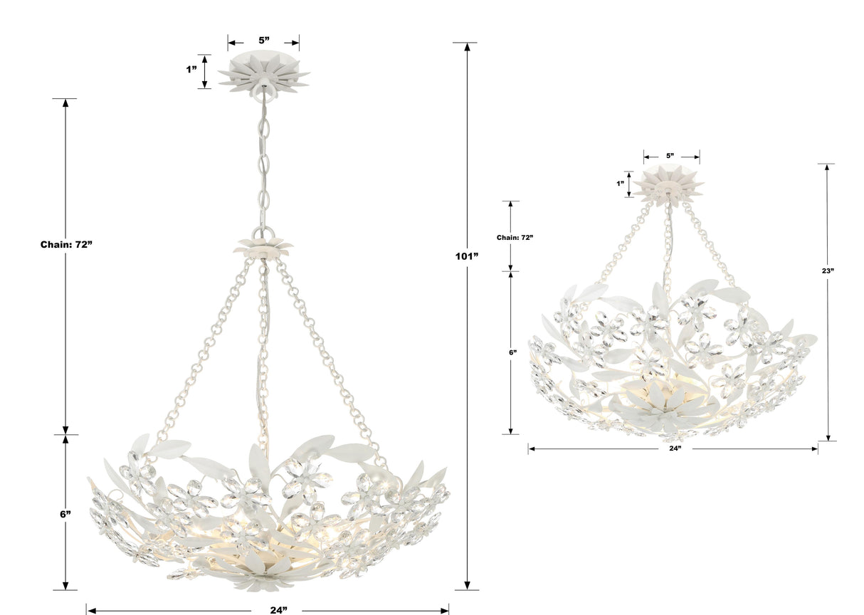 Crystorama Marselle 6 Light Matte White Chandelier