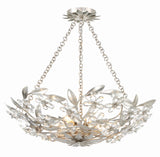 Crystorama Marselle 6 Light Antique Silver Semi Flush Mount