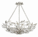 Crystorama Marselle 6 Light Antique Silver Semi Flush Mount