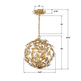 Crystorama Marselle 4 Light Antique Gold Mini Pendant